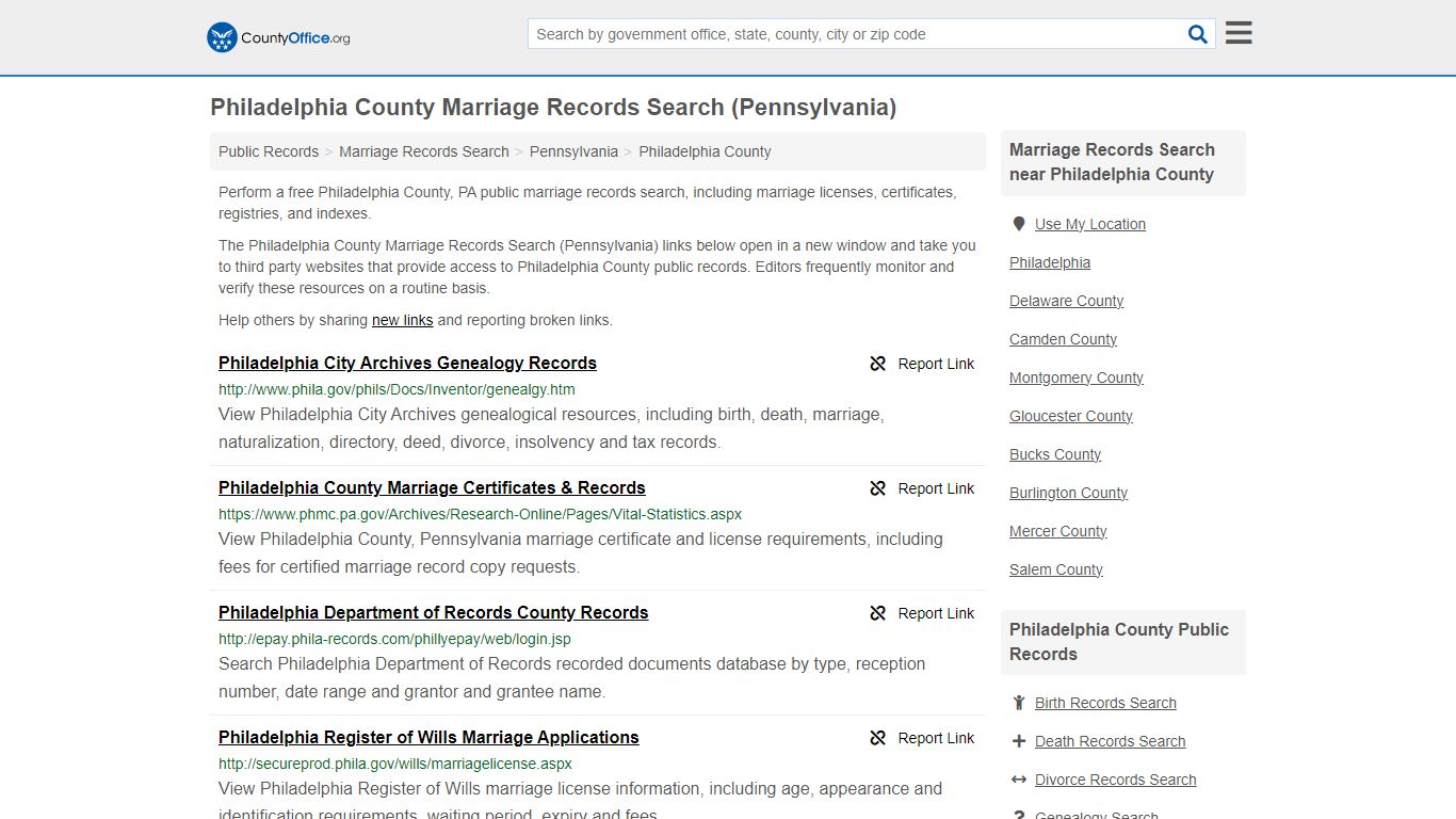 Philadelphia County Marriage Records Search (Pennsylvania)